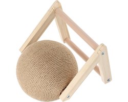 Katten Krabbal - Kitten Speelgoed - Klauw Onderhoud - Natuurlijk Sisal Materiaal - 18x18x18cm - Khaki