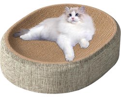 Katten Krabbed - Krabplank Bed - Meubels Beschermen - Ovaal Concaaf Ontwerp - 41 x 31 x 10 cm - Meerkleurig