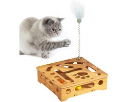 Katten Krabbel Box - Katten Speelgoed - Krasgedrag Stimuleren - Met Labyrint - 30 x 30 x 4 cm