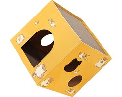 Katten Krabhuis - Krabpaal Huisje - Spelen Rusten - Duurzaam Golfkarton - 30x30x30 cm