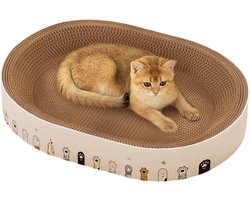 Katten Krabmat - Krabkarton Rustbed - Katten Verrijking - Komvormig Ontwerp - 45x31x10 cm - Niet gespecificeerd