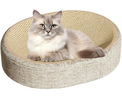 Katten Krabmat - Krabkarton Sisal - Meubels Beschermen - Slijtvast Geweven - 60x40x10 cm - Versterkte Ovale Basis