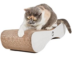 Katten krabmeubel van golfkarton - Satelliet krabplank | 84 x 24 x 23 cm