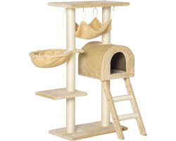 Katten Krabpaal en Klimboom met Meerdere Niveaus - Activiteitencentrum 98 cm Beige