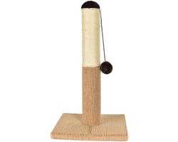 Krabpaal: Katten Krabpaal - Klimboom Speelgoed - Meubels Beschermen - Stabiele Basis - 30 x 18 x 15 cm - Beige