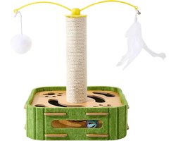 Katten krabpaal - Speelgoed voor katten - Krabbelen en spelen - Met kogelbaan - 31x30x7 cm