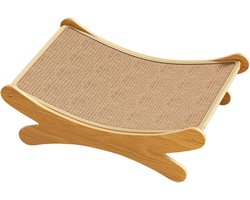 Katten Krabplank - Krabkarton Loungebed - Meubelbescherming - Multifunctioneel Ontwerp - 50 x 33 x 16 cm - Houtkleur