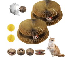 Katten Krabplank - Krabmeubel Speelgoed - Spelen Krabben - Variabele Vormen - 24x24x10 cm - Bruin