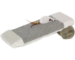 Krabplank: Katten Krabplank - Krabpaal Krabmeubel - Katten Verzorgen - Sisal Kraboppervlak - 35 x 14 x 9 cm - Beige Grijs