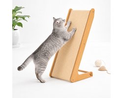 Krabplank: Katten Krabplank - Sisal Krabpalen voor Katten - Verticale Katten Krabpaal met Krabmat - Kraboppervlak voor Katten - Voor Binnen - 63 x 37 x 23,3 cm