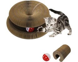 Katten Krabplank - Speelgoed - Krabben en Spelen - Opvouwbaar Ontwerp - 20.5 x 11 x 20.5 cm - Geelbruin