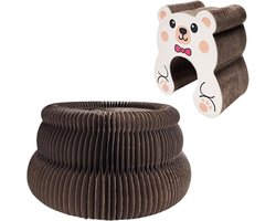 Krabpaal: Katten Krabspeelgoed - Kartonnen Krabpaal - Instinct Stimuleren - Accordeon Design - 118 x 108 x 73 cm - Meerkleurig