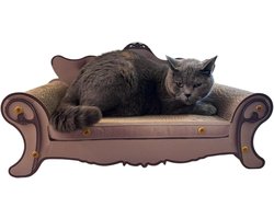 Krabplank: Katten Lounger Krabplank - Kattenmand Krabmeubel - Ontspannen Krabben - 2-in-1 Design - 60 x 29 x 32 cm - Bruin