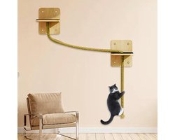 Wandmeubel: Katten Muur Planken - Klimmuur Systeem - Binnen Spelen - Zuignap Montage - 26 x 24 x 10 cm
