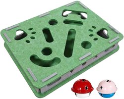 Krabplank: Katten Nagelvijl Scratcher - Krabpaal Puzzeldoos - Nagels Vijlen - Interactieve Belbal - 40 x 30 x 8 cm - Groen