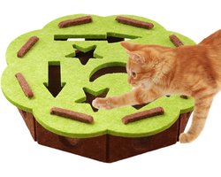 Krabpaal: Katten Nagelvijl Speelgoed - Krabpaal met Belletjes - Voorkomt Verveling - Alles-in-één Verzorging - 38 x 38 x 1.5 cm