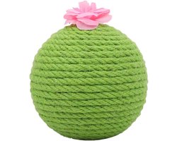 Katten Speelgoed - Krabbelbal Sisal - Kattenvermaak - Tuimelaar Ontwerp - 10x10x10 cm - Groen