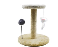 Katten Speeltoren - Krabpaal Klimhuis - Binnen Activiteit - Afneembare Bodem - 26 x 26 x 28 cm - Beige