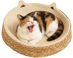 Kattenbed Krabpaal - Kattenmand Nest - Slapen Krabben - Handgemaakt Katoen - 35x35x10cm - Natuurlijk