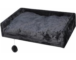 Kattenbed Ligplaats XXL voor Krabpaal met Kussen - 60x40 cm - Antraciet