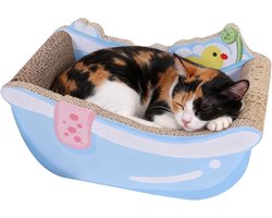 Krabplank: Kattenbed met krabplank - Huisdier nest - Slapen en spelen - Badkuip design - 46 x 30 x 30 cm