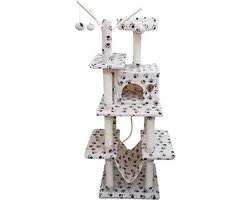 Kattenbomen en -krabpalen: 155 cm hoge kattenboom met speeltjes en verstopte ruimtes