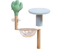 Kattenboom Cactus - Kattenhuis Krabpaal - Spelen en Ontspannen - Afneembaar Hangmat Huis - 39 x 39 x 83 cm