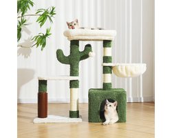 Kattenboom Cactus - Krabpaal - Kattenvermaak - Anti-kras - 80x77x30 cm - Groen