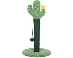 Krabpaal: Kattenboom Cactus - Krabpaal speelgoed - Katten vermaken - Realistische cactusvorm - 35 x 35 x 65 cm - Groen