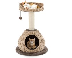 Kattenboom Huisje met Natuurlijke Sisal Krabpaal Opknoping Bal Kat Activiteit Centrum Katten Toren Katten Toren Meubel