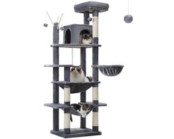 Kattenboom – Kattenhuis – Krabpaal – Kattenkrabpaal – Kattenmeubel – Luxe Houten Constructie – Vijf Verdiepingen Hoog