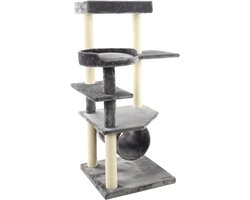 Kattenboom - Klimmeubel - Spelen en Rusten - Stabiele Constructie - 83x73x123 cm - Grijs