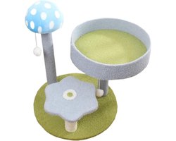 Krabpaal: Kattenboom Krabpaal - Klimrek Dierbenodigdheden - Katten Spelen Krabben - Stabiele Verdikte Basis - 45 x 45 x 58cm - Blauw