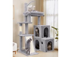 Kattenboom - Krabpaal - Spelen en rusten - Stabiele basis met rotatie - 81x50x134 cm - Lichtgrijs