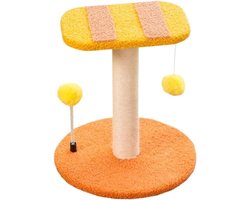 Krabpaal: Kattenboom - Krabpaal Toren - Binnenkatten Spelen - Leuk Bijenontwerp - 30 x 30 x 33cm - Gekleurd
