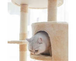 Krabpaal: Kattenboom - Krabpaal Toren - Spelen en Rusten - Meerdere Niveaus - 51x35x138cm - Blauw