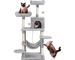 Kattenboom met krabpaal 147 cm hoog voor katten - Met ligvlakken en grot