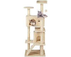 Krabpaal: Kattenboom met krabpaal - Kattenhuis Klimmeubel - Spelen en rusten - Meerdere verdiepingen - 54 x 20 x 20 inch