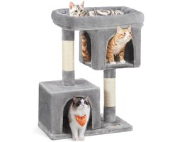 Kattenboom met Sisal Krabpalen en Pluche Condos voor Kittens - Lichtgrijze Kattenmeubelen
