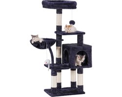 Kattenboom met speelgoed kattentoren voor binnenkatten - gezellige hangmat en sisal krabpalen - rookgrijs EMPJ004SG-N Krabpaal