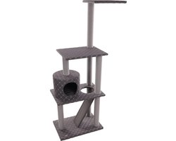 Kattenboom Speeltoren - Krabmeubel - Katten Ontspanning - Meerdere Niveaus - 84x39x153 cm - Grijs