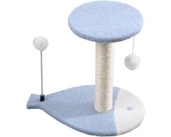Krabpaal: Kattenboom Toren - Krabmeubel - Spelen en rusten - Meerdere niveaus - 38x23x36cm - Blauw