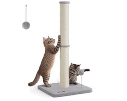 Kattenboom van 85 cm hoog met krabpaal en pluche speeltjes - Duifgrijs