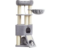 Krabpaal: Kattenboom Xl - Kattenhuis - Krabpaal - Katten - Wit _ Grijs