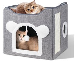 Kattenhol met Krabpaal - Comfortabel en Ruim - 1 stuk - MDF