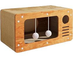 Kattenhuis en Krabpaal Combinatie van Duurzaam Karton voor Binnenkatten