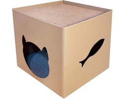 Kattenhuis Krabplank - Krabmeubel Speelhuis - Spelen Krabben Rusten - Stevig Golfpapier Ontwerp - 30x30x30 cm - Niet gespecificeerd