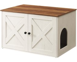 Kattenhuis – Met uitneembare tussenwand – 80×53×50 cm – Wit