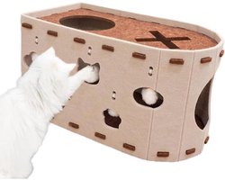 Kattenhuis Vilt - Krabmeubel Kat - Spelen en Rusten - Meubelbescherming - 52 x 30 x 30 cm - Crème