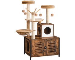 Kattenklimpaal – Kattenkrabpaal – Klimmeubel – Kattenmeubel – Rustplek – Houten Frame – Verstelbare Voeten